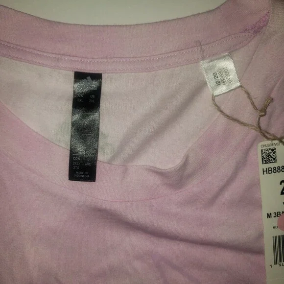 ADIDAS Three Bar Wash T Shirt Lilac Size 2XL NEW WITH TAGS - Picture 4 of 12